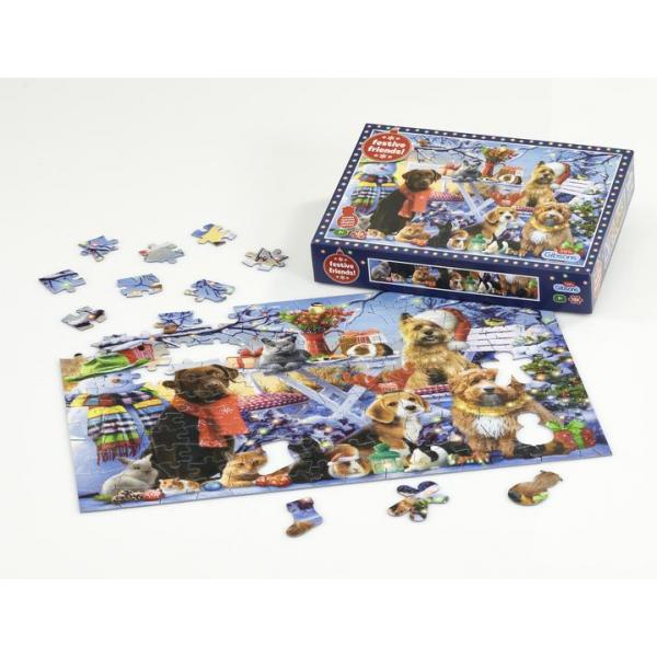 Puzzle animaux de Noël Festive Friends (150 pièces)