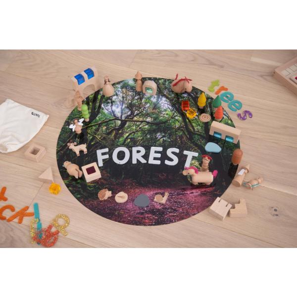 Tapis de jeu pour table sensorielle - Forêt