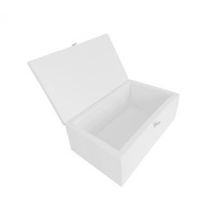 Coffre blanc rembourré avec couvercle - polyester PVC / blanc 013